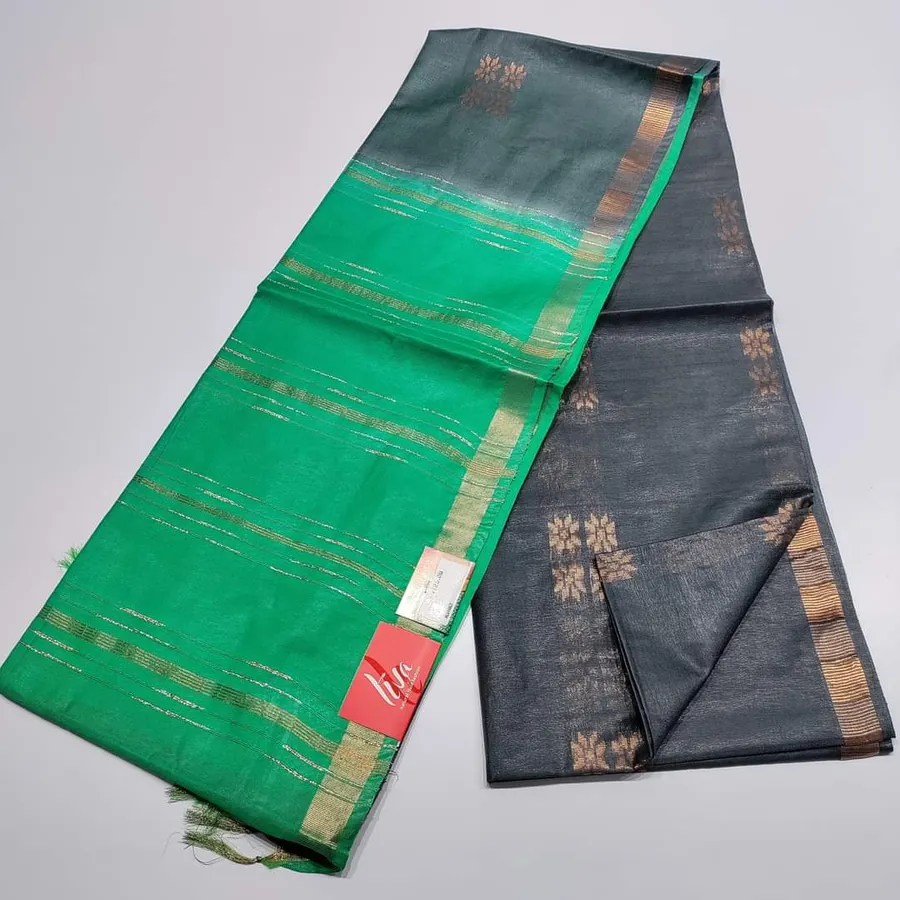 Ethereal Kota Silk Saree with Woven Floral Motifs
